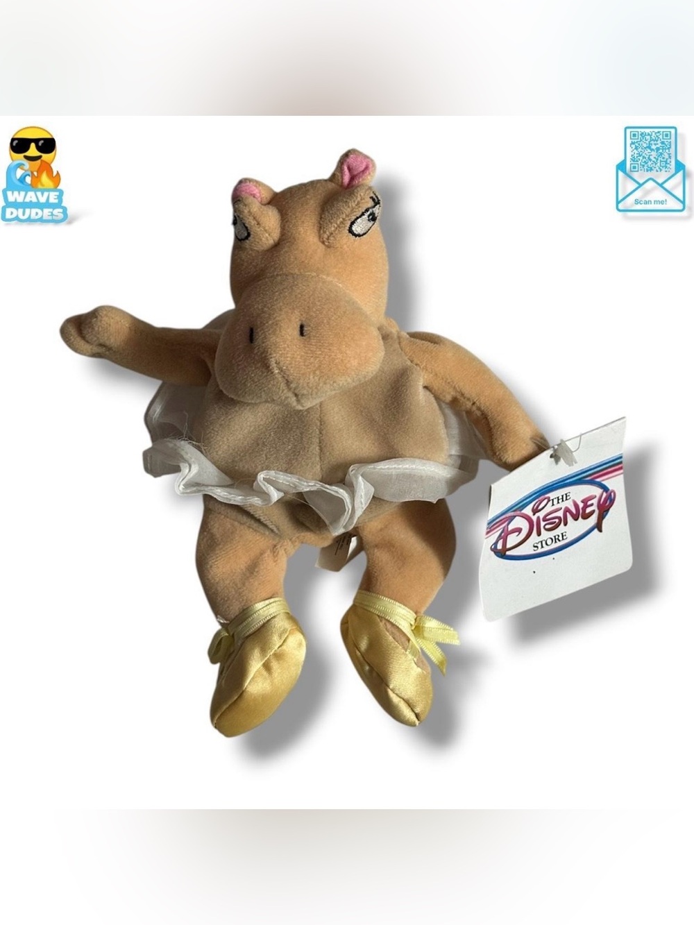 Vintage Hyacinth Hippo Fantasia Disney Mini Plush